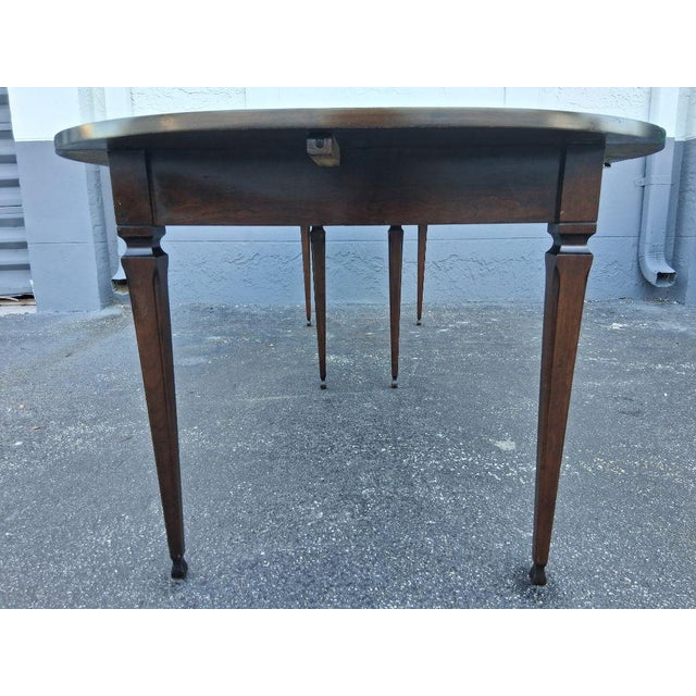 1940's Traditional John Widdicomb 10 Seat Drop Leaf "Hide Away" Dining Table - 4 Leaf - Collapses to Side Table For Sale - Image 13 of 18
