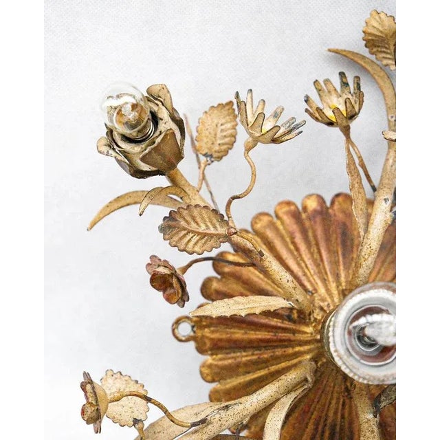 Charming french tole rose light. discover this french early 20th-century ceiling light that’s less "fixture" and more...