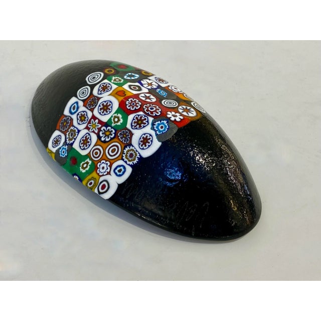 Modern Italian Black White Red Blue Green Murano Art Glass Mosaic Catch-All/Bowl For Sale - Image 9 of 10