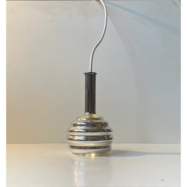 Space Age Italian Pendant Lamp in Mirror Glass, 1970s For Sale - Image 9 of 10