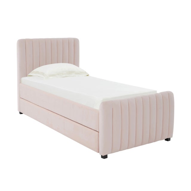 Boho Chic Angela Blush Trundle Bed in Twin For Sale - Image 3 of 8