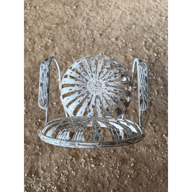 Art Deco Arras France Button Bottom Hand Wrought Garden Chair For Sale - Image 3 of 6