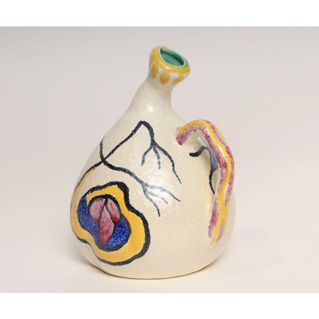 Ceramic 1940s Art Deco Zuid-Holland Gouda "Espera" Bulbous Matte Glaze Ceramic Pitcher For Sale - Image 7 of 17
