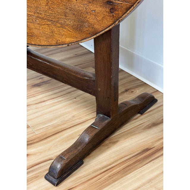 Antique Flip Top Wine Tasting Table For Sale - Image 13 of 15