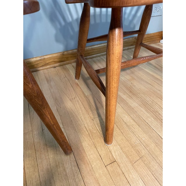 Vintage Set of 2 Slovenian Maple Continuous Arms Windsor Chairs For Sale - Image 11 of 11