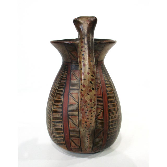 Spanish Colonial (Peruvian) Colombian Pottery Cat / Feline Vase For Sale - Image 4 of 13