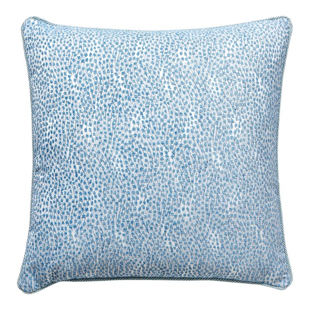 The House of Scalamandré Flurry Pillow, Ciel For Sale