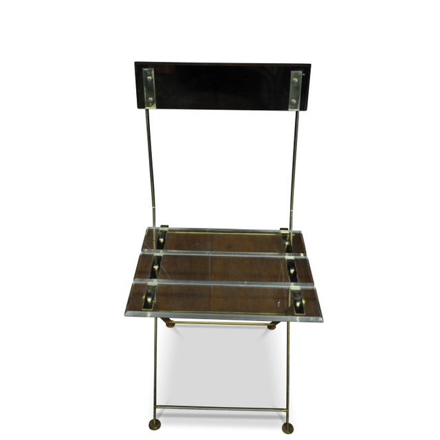Acrylic Glass & Gilded Brass "Les Invisibles" Folding Chair by Yonel Lebovinci and Bernard Berthet for Marais...