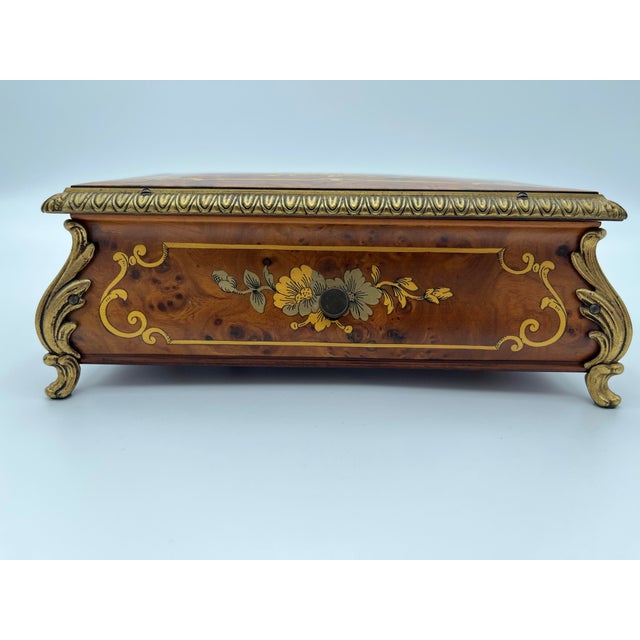 Wood Vintage Reuge Music Box For Sale - Image 7 of 7