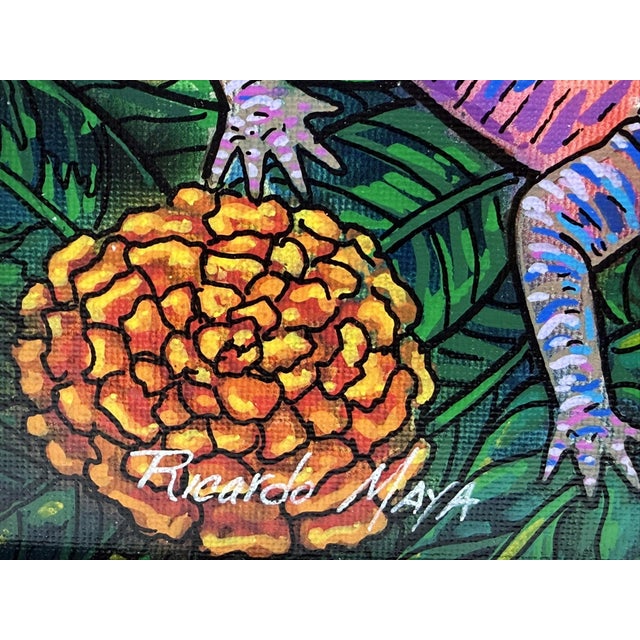 Ricardo Maya Contemporary Mexican Folk Art Día De Los Muertos Painting For Sale - Image 11 of 15