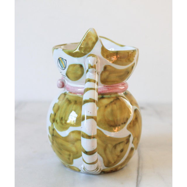 Ceramic Vintage Italian Ceramic Cat Pitcher For Sale - Image 7 of 11