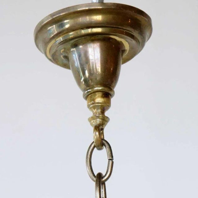 1920s Vintage American Brass 6-Light Chandelier For Sale In Denver - Image 6 of 7