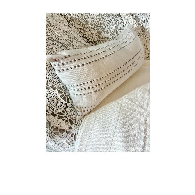 Vintage Ralph Lauren Throw Pillow Cover Stitch Stripes Off White For Sale - Image 10 of 12