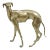 Vintage Hollywood Regency Life Size Brass Greyhound Statue Sculpture For Sale