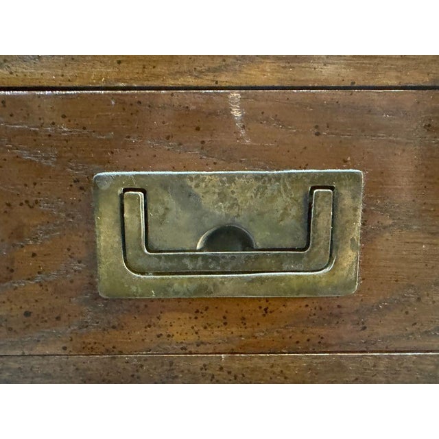 Dixie Furniture Campaign Style Flip-Top Server Bar Cabinet, 1970s For Sale - Image 9 of 11