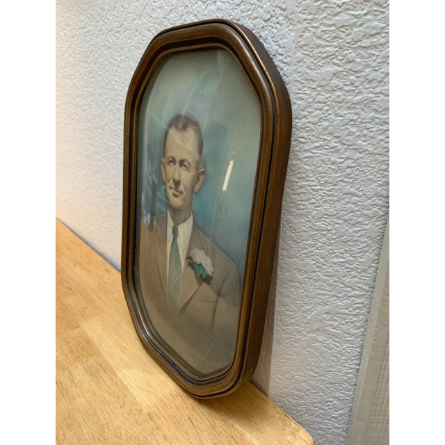 Mid-Century Modern Dapper Gentlemen Vintage Midcentury Framed Portrait For Sale - Image 3 of 8