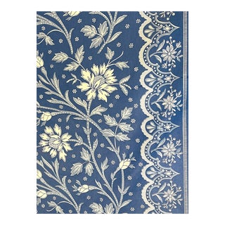 Brunshwig and Fils "Verrieres" Blue Glazed Cotton Chintz - 4 Yards For Sale