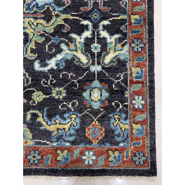 9x12 Blue Hand-Knotted Wool Floral Abundance Classic Traditional Carpet Rug For Sale - Image 4 of 4