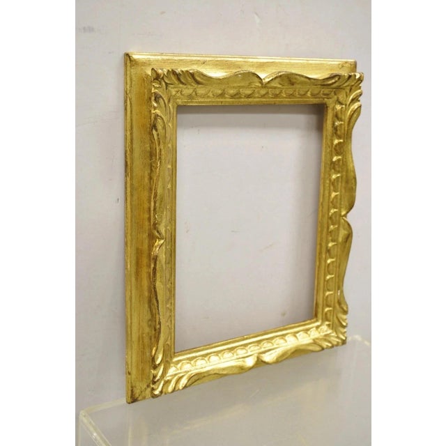 Hollywood Regency Vintage Italian Hollywood Regency Gold Gilt Wood 14 X 12 Art Picture Frame For Sale - Image 3 of 12