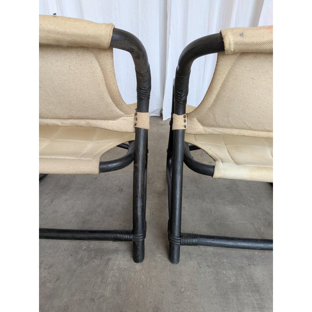 Vintage Espri Safari Lounge Chair in Black Bamboo and Beige Fabric, 1970s For Sale - Image 15 of 18