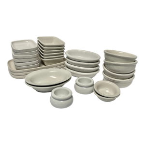 1960s Mid-Century Modern White Ironstone Restaurant-Ware - Collection of 29 Pieces