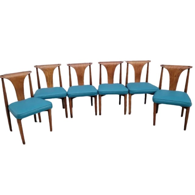 MCM Lawrence Peabody Dining Chair Newly Reupholstered in Leather - Set of 6 For Sale In Chicago - Image 6 of 6