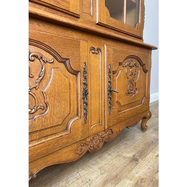 Vintage Louis XVI French Oak Display Cabinet For Sale - Image 10 of 13