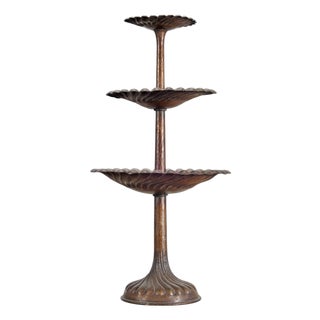 Patinated Bronze Three-Tier Muffin Dessert Stand or Display For Sale