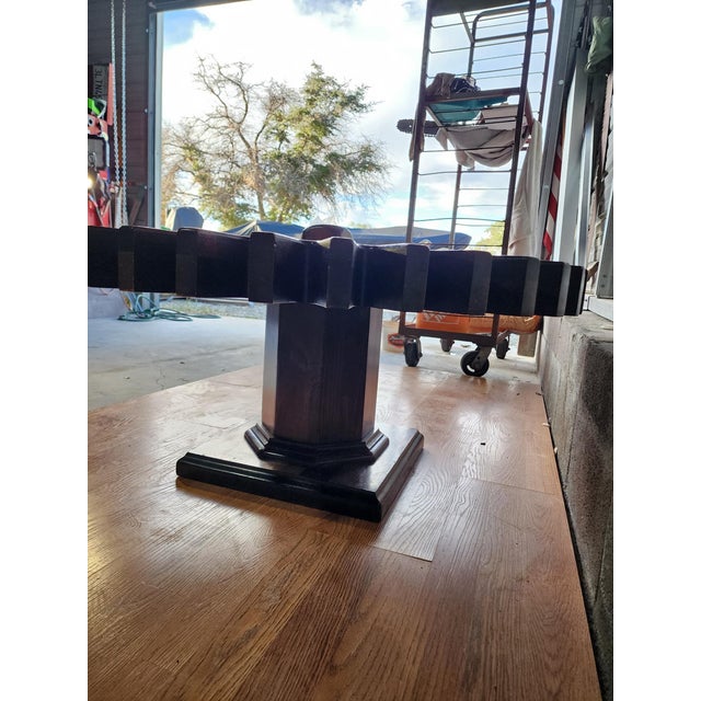 Wood Vintage Ethan Old Tavern Solid Pine Gear Coffee Table For Sale - Image 7 of 9