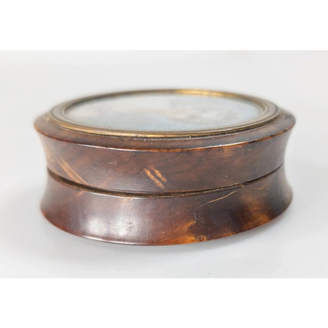 20th Century Miniature Watercolor Portrait of a Lady on a Patch Box For Sale - Image 9 of 13