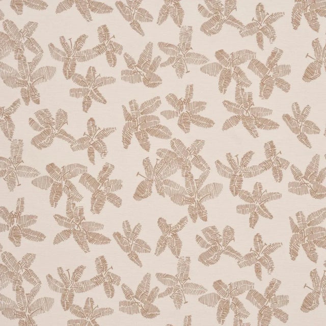 SAMPLE - Schumacher x Caroline Z Hurley Hibiscus Fabric In Mistral Sand For Sale