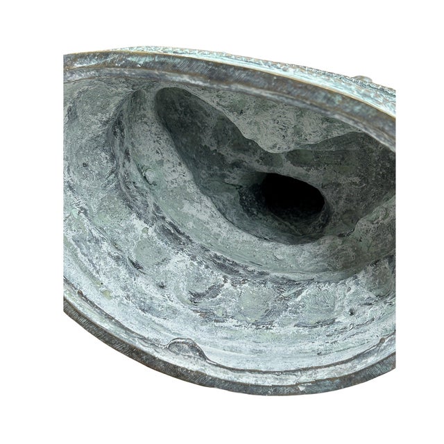 Metal Chinese Rustic Oxidized Patina GuanYin Bodhisattva Metal Buddha Statue For Sale - Image 7 of 7