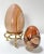 Large Vintage Polished Stone Eggs With Brass Stand – Pair For Sale - Image 4 of 7