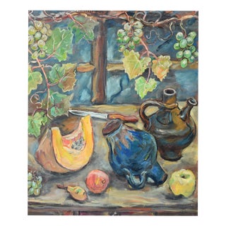 Friedrich Kunitzer, Autumn Still Life, 1970s, Oil Painting on Canvas, Framed For Sale