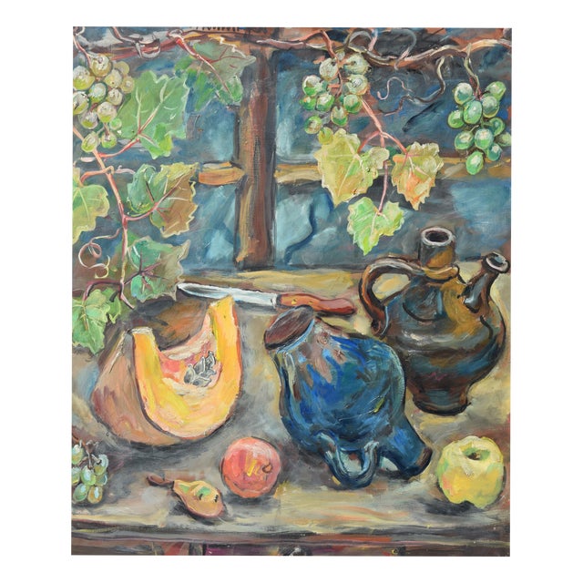 Friedrich Kunitzer, Autumn Still Life, 1970s, Oil Painting on Canvas, Framed For Sale