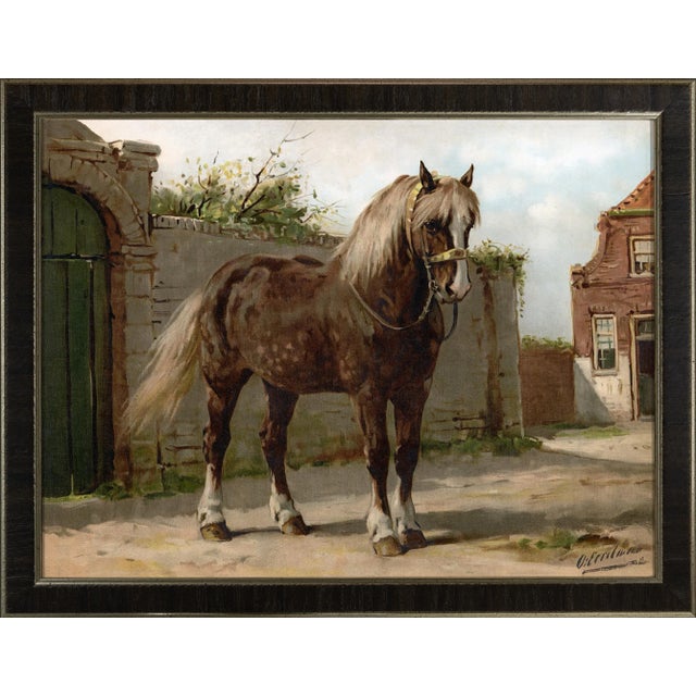 Zeeland Horse by Eerelman Framed in Italian Wood Vener Moulding For Sale In Atlanta - Image 6 of 6