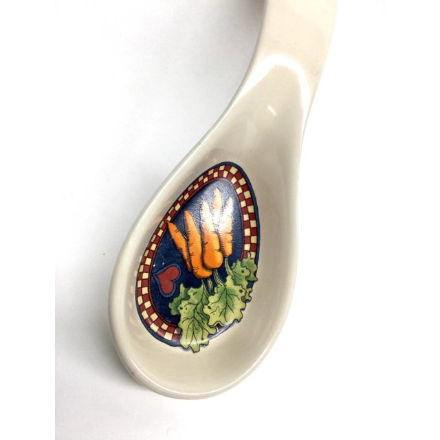 Ceramic Vintage Susan Winget Thailand Carrot Ceramic Spoon Holder For Sale - Image 7 of 11