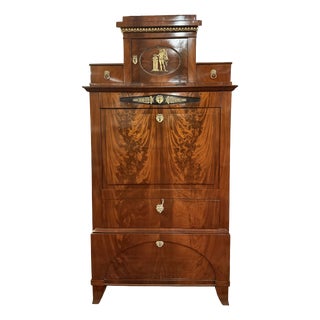 Neoclassical Fall-Front Secretaire Cabinet in Mahogany, 1780 For Sale