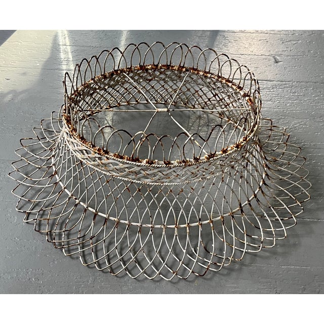 Victorian Antique 19th Century French Victorian Oval Wire Garden Basket or Planter For Sale - Image 3 of 12