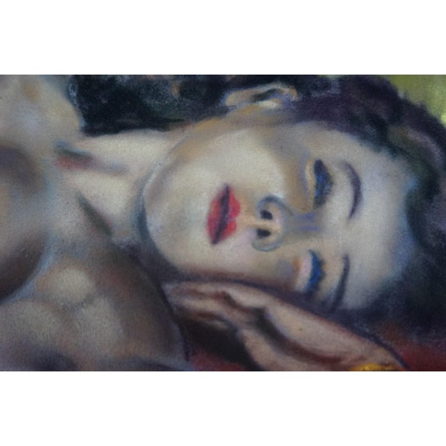 Glass Perez, Large Nude of a Sleeping Woman, 1950s-1960s, Pastel For Sale - Image 7 of 11