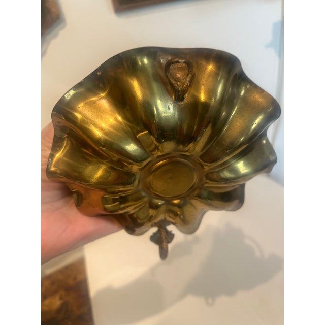 Metal Antique Pierced Brass Jeweled Fairy Lamp Table Lamp on Ruffled Tray Catalog Reference U-348 For Sale - Image 7 of 11