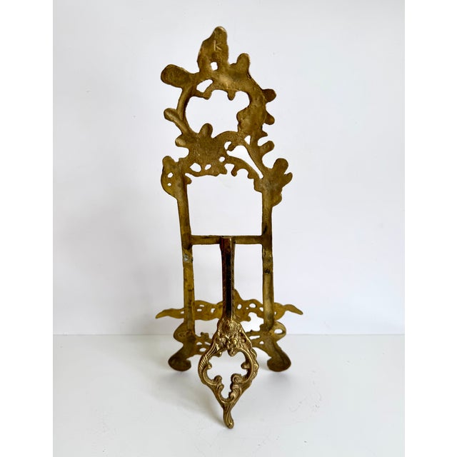 Victorian Vintage Ornate Brass Easel 15" For Sale - Image 3 of 8
