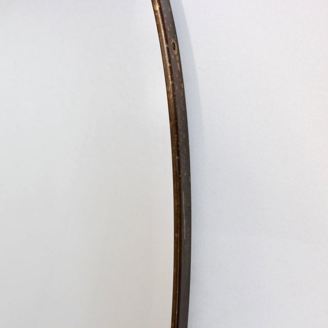 1960s Mid-Century Modern Italian Wall Mirror with Brass Frame, 1960s For Sale - Image 5 of 14