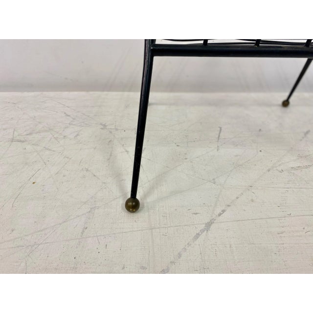 Italian Black Metal & Brass Magazine Rack, 1960s For Sale - Image 10 of 13