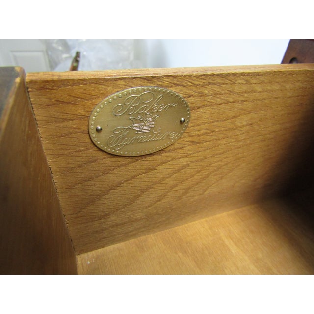 Baker Furniture Regency Style Solid Cherry Linen Chest For Sale - Image 9 of 10