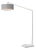 Stretch 87"h 1-Light Arc Lamp, Cashmere Gray Linen Shade, White Body, Dimmable, for Living Room or Bedroom For Sale