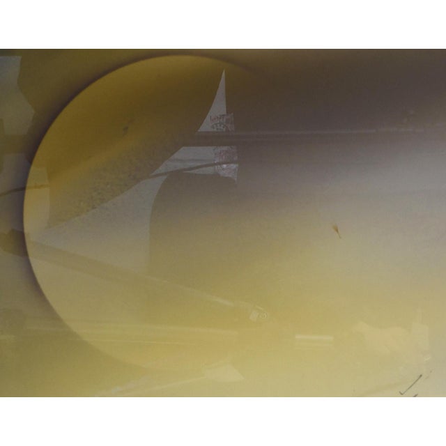 Lunar Horizon is an evocative oil on paper painting by Memarian, measuring 35" x 27". This horizontal abstract landscape...