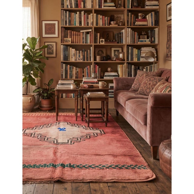 Textile Faded Pink Moroccan Rug - 11 X 5.5 Ft For Sale - Image 7 of 7