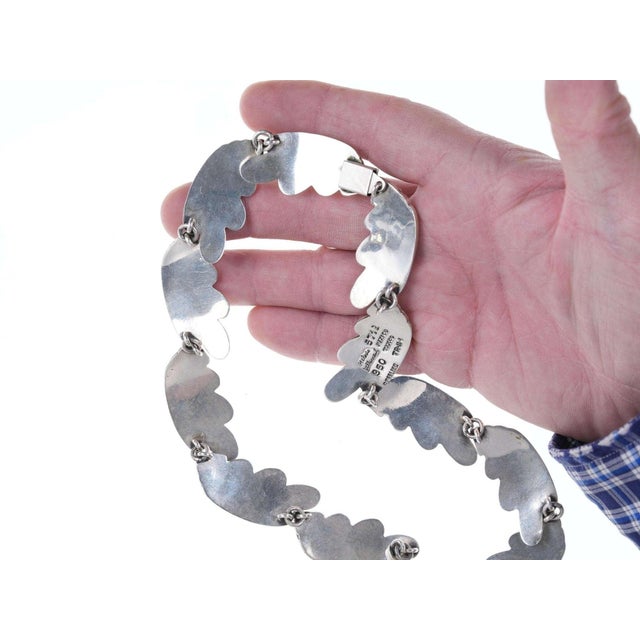 Contemporary Luis Melesio Villarreal Retro Taxco 950 Silver necklace For Sale - Image 3 of 3