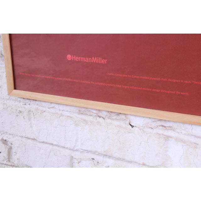 Charles Eames Herman Miller "Design of the Century" Framed Advertising Poster For Sale In South Bend - Image 6 of 8